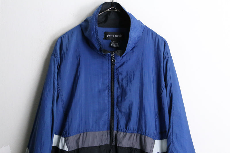 "Pierre Cardin" blue×black nylon jacket