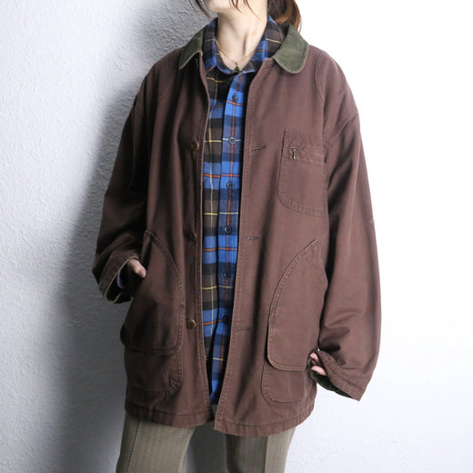 “L.L.Bean” moca brown cotton hunting jacket