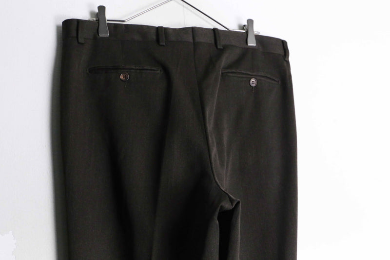 brown color 2tuck wide tapered trousers