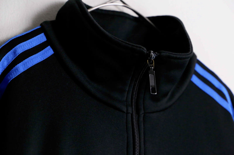 "adidas" black×blue loose track jacket