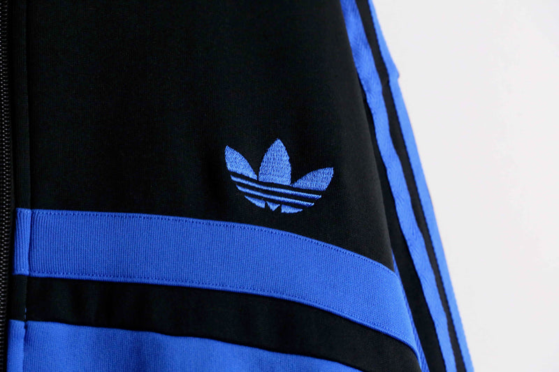 "adidas" black×blue loose track jacket