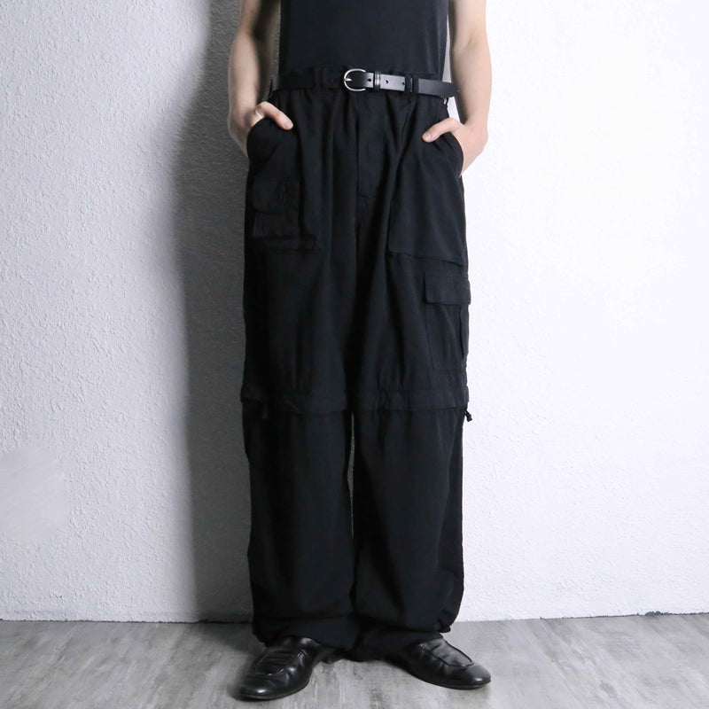 black 2way gimmick cargo pants