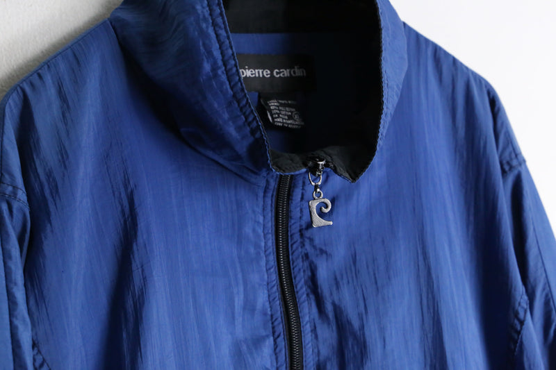 "Pierre Cardin" blue×black nylon jacket