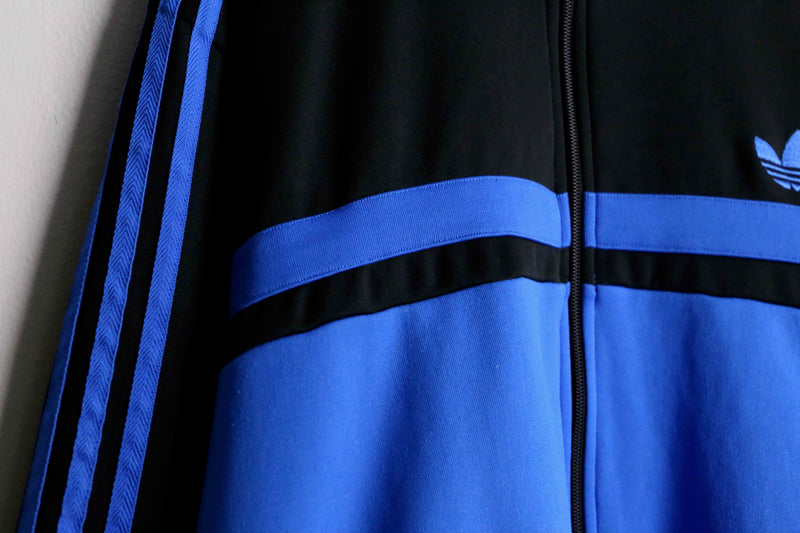 "adidas" black×blue loose track jacket