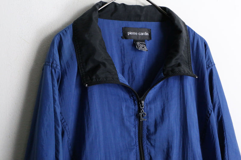 "Pierre Cardin" blue×black nylon jacket