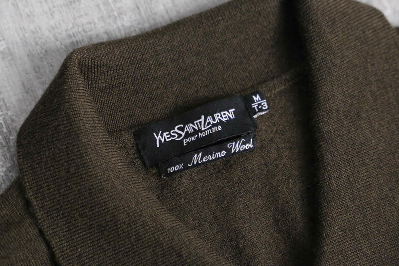 "Yves Saint Laurent" brown knit cardigan