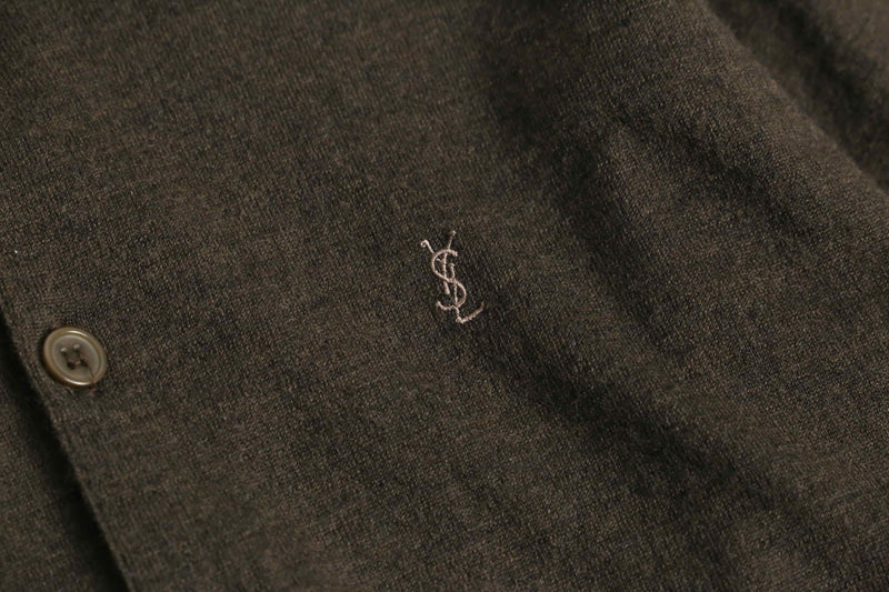 "Yves Saint Laurent" brown knit cardigan
