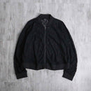 black geometry pattern short length mesh blouson