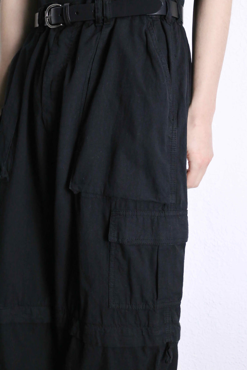 black 2way gimmick cargo pants