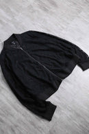 black geometry pattern short length mesh blouson