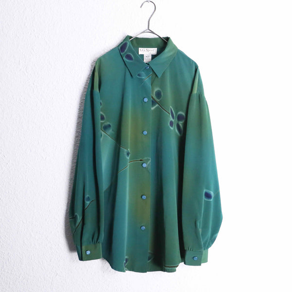 leaf pattern green color l/s shirt