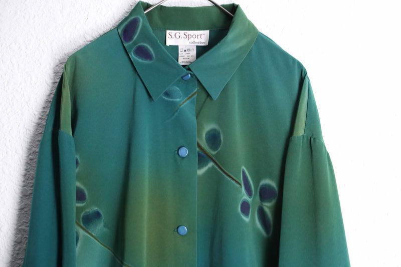leaf pattern green color l/s shirt