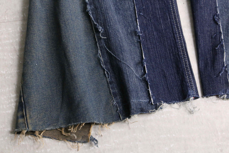 remake "再構築" 3 docking side belt buggy denim pants