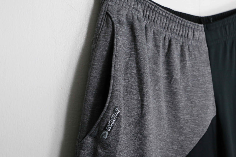 "Re:make" asymmetry patchwork HAKAMA track pants