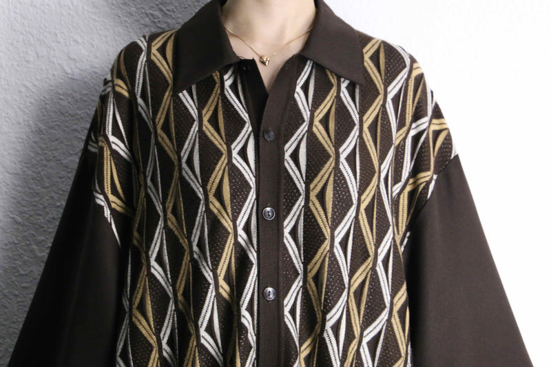 brown color knit switch s/s shirts