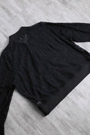black geometry pattern short length mesh blouson