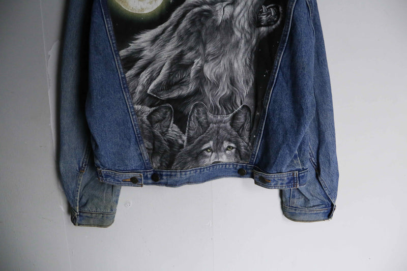 LEE wolf back patch design denim jacket