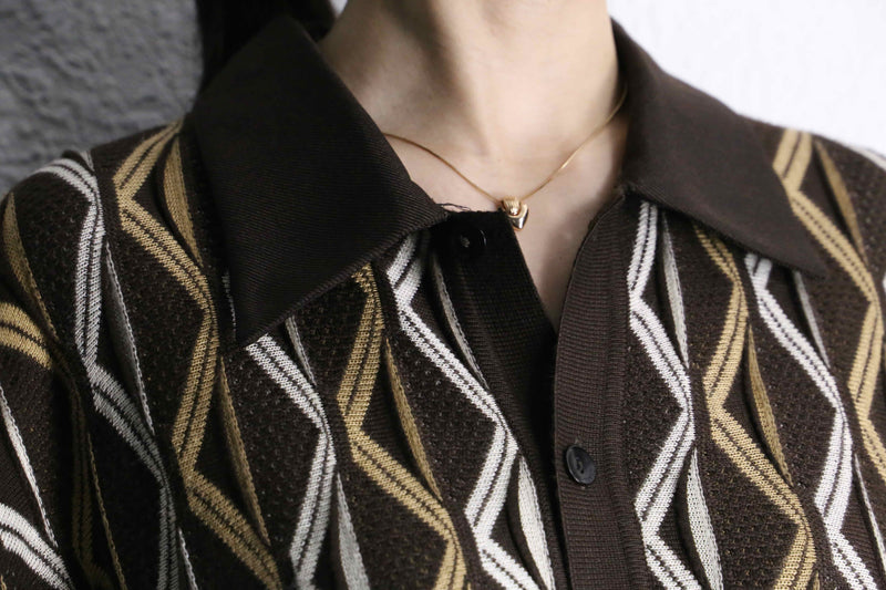 brown color knit switch s/s shirts