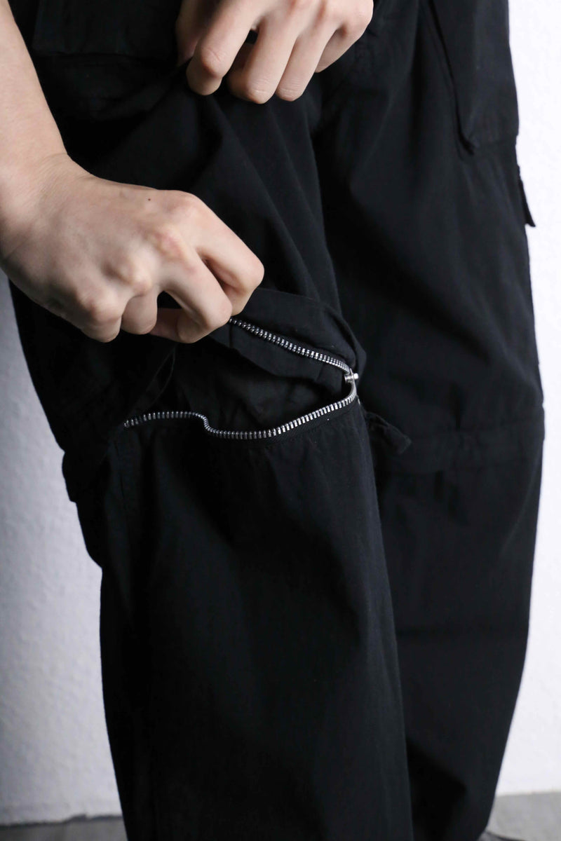 black 2way gimmick cargo pants
