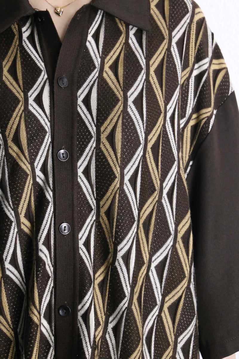 brown color knit switch s/s shirts