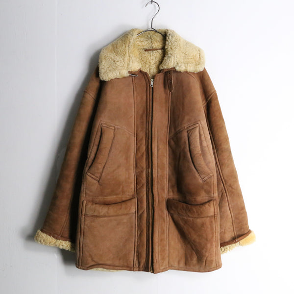 brown color sheep skin  mouton jacket