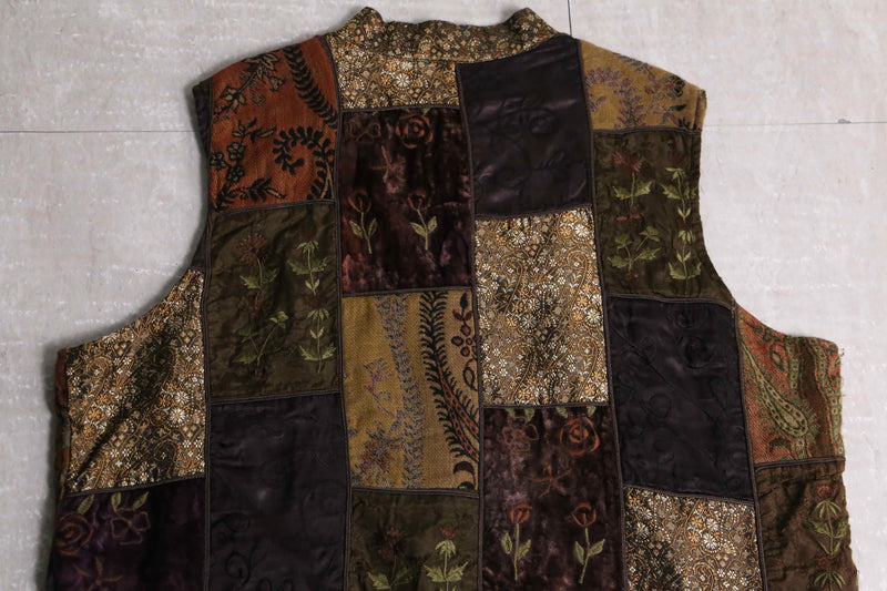 "Cold water Creek" flower patchwork design china vest