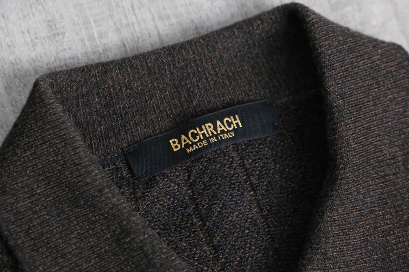 "BACHRACH" zigzag pattern gradation L/S knit polo