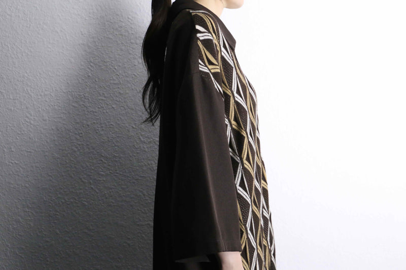 brown color knit switch s/s shirts