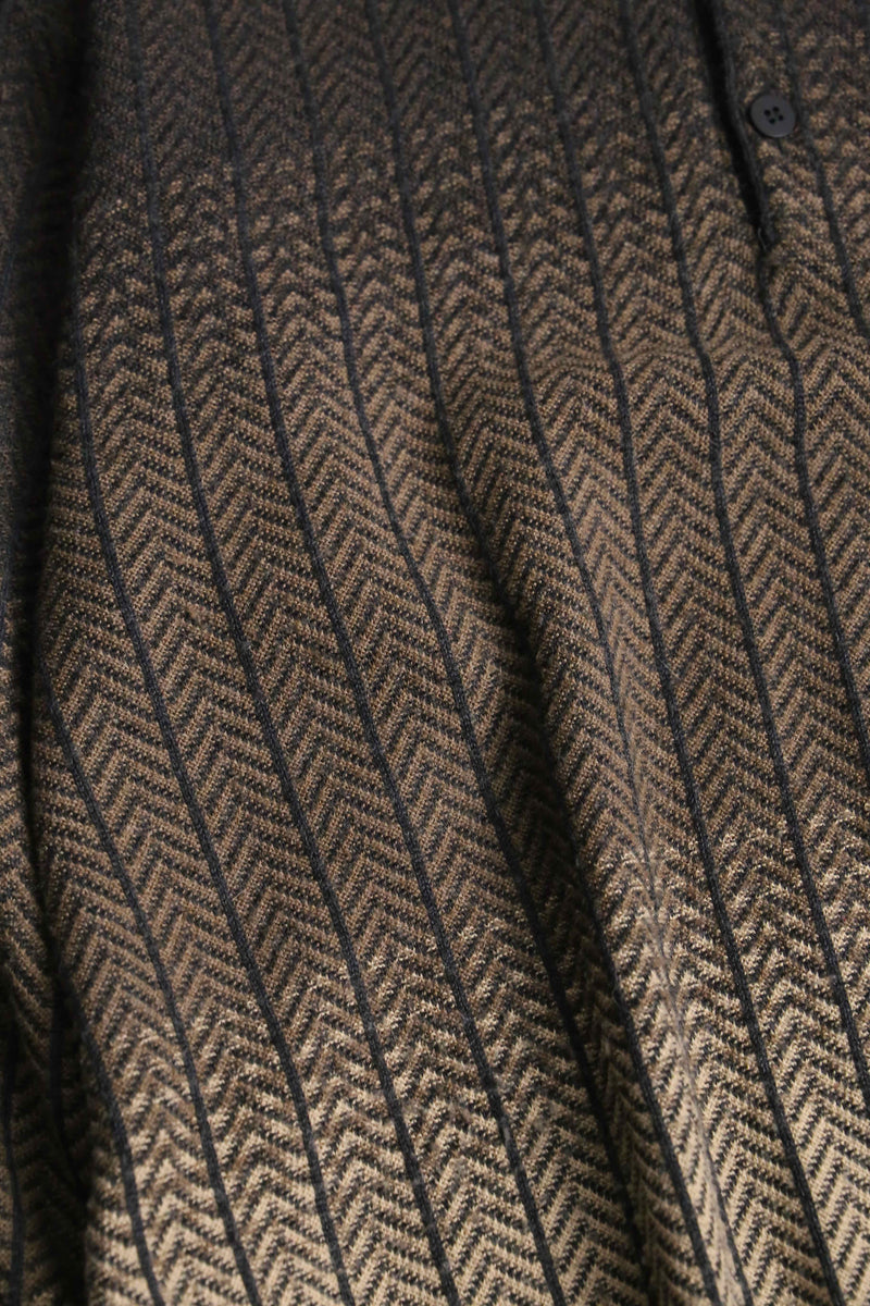 "BACHRACH" zigzag pattern gradation L/S knit polo