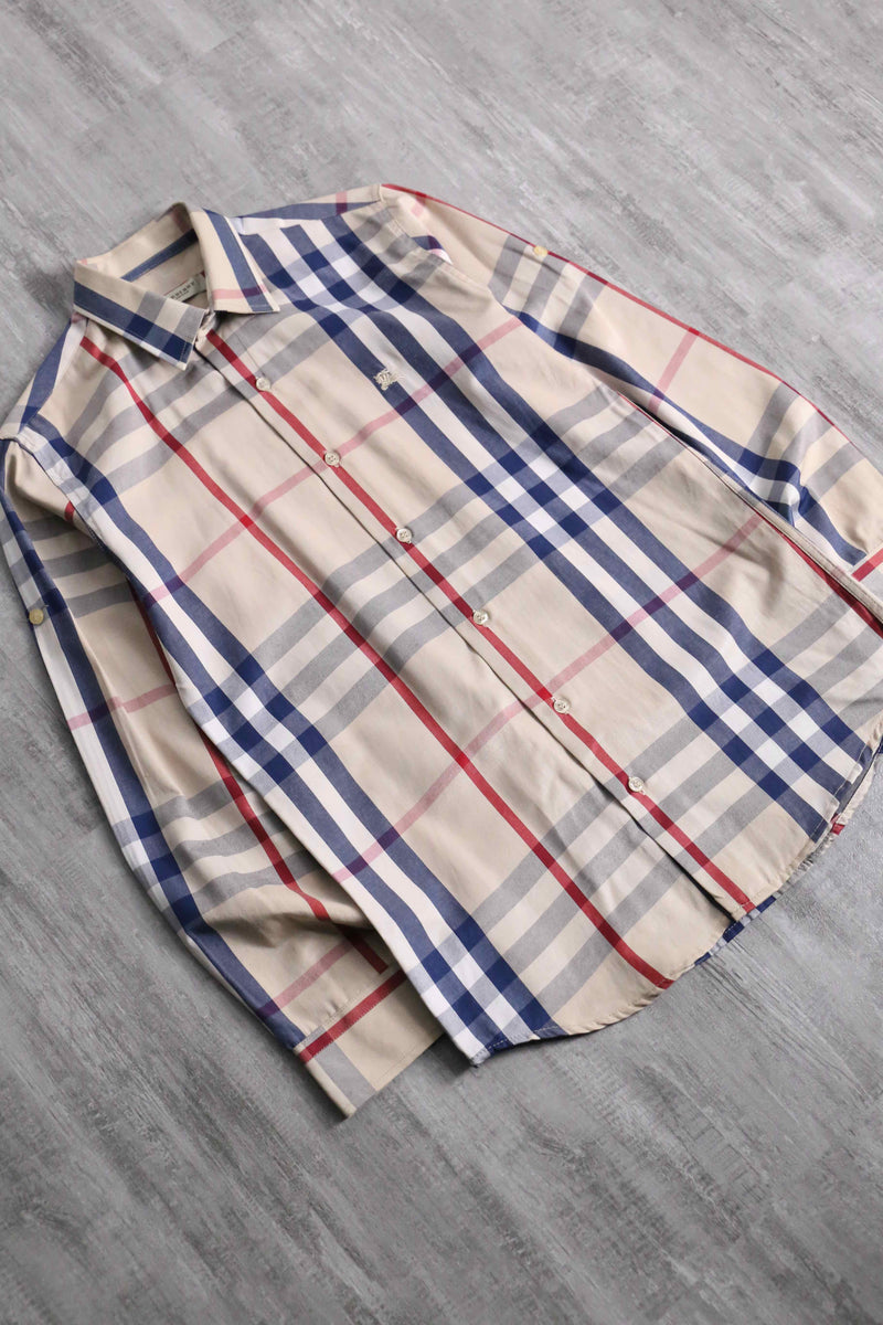 “BURBERRY” tartan check cotton shirt