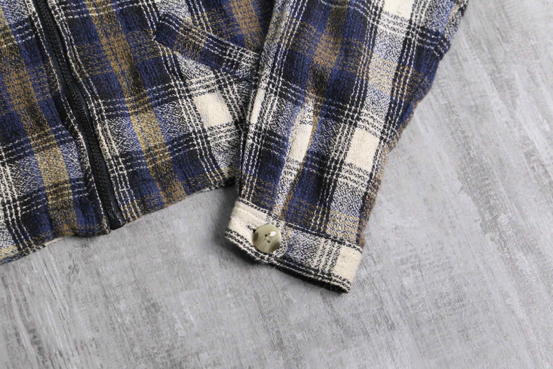 mulch check pattern short length zip up jacket