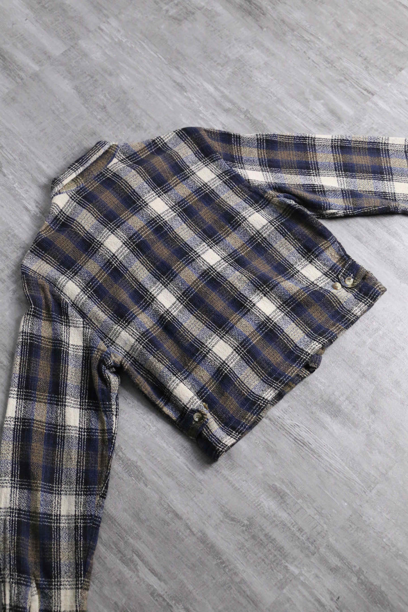 mulch check pattern short length zip up jacket
