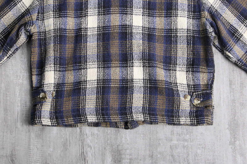 mulch check pattern short length zip up jacket