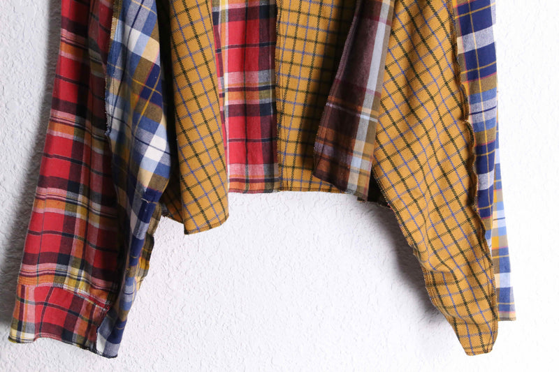 “Remake”docking brown base check shirt hoodie