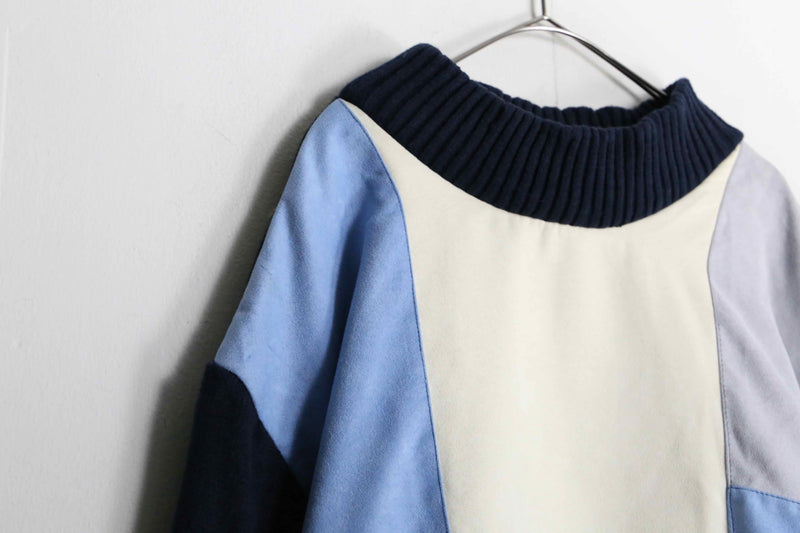 front patchwork design knit pullover