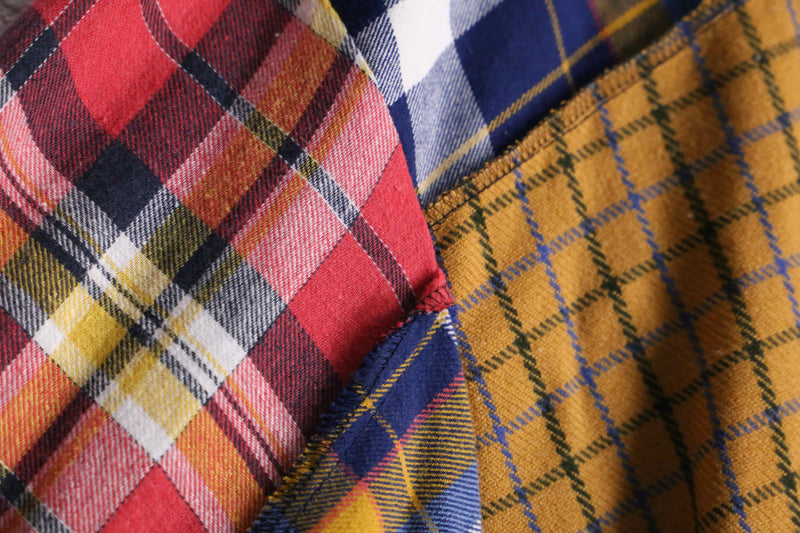 “Remake”docking brown base check shirt hoodie