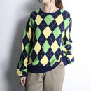 “Polo by Ralph Lauren” argyle check cotton cashmere knit