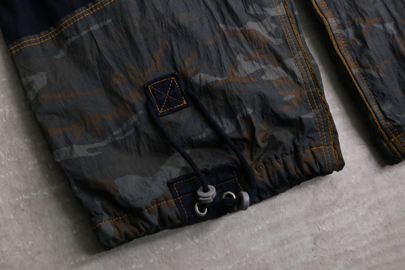 camouflage mix multi pocket wide cargo pants