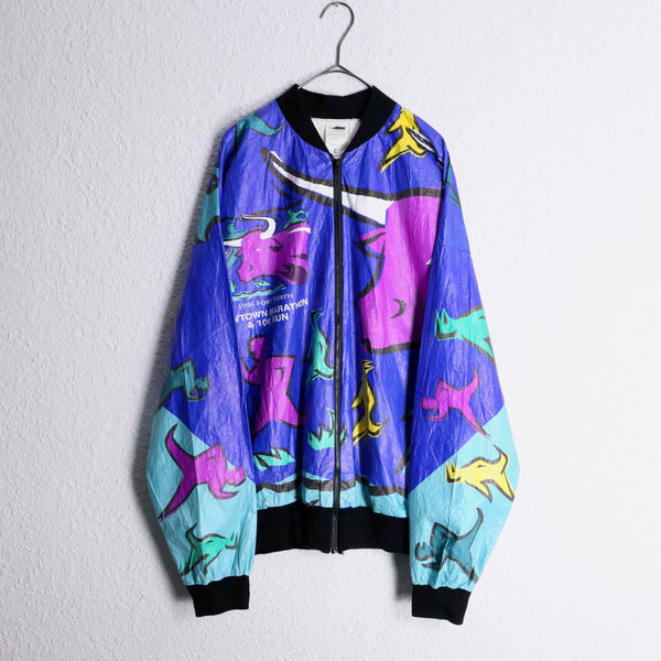 1990s "LESLIE JORDAN INC." all over pattern tyvek jacket