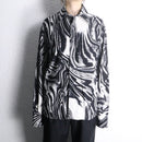 marble pattern long point collar shirt