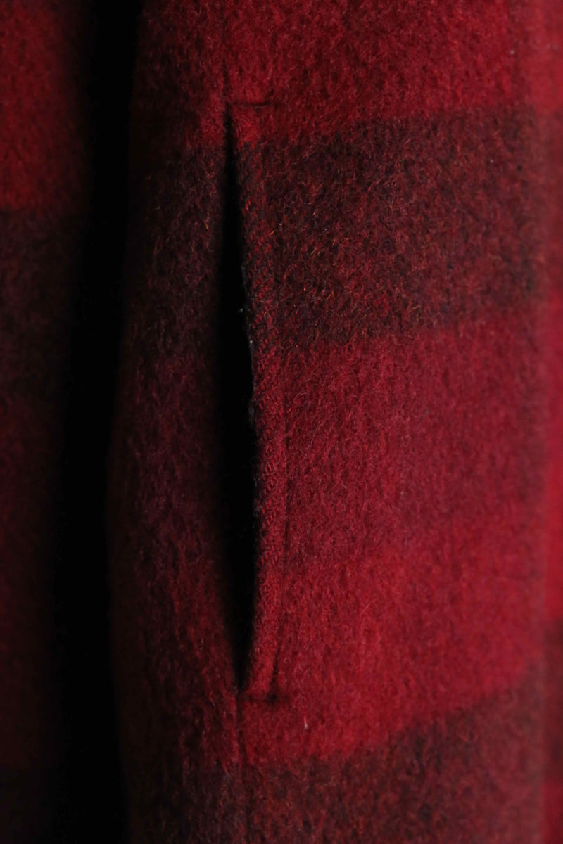 90s ”Eddie Bauer” red color wool check short coat