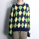 “Polo by Ralph Lauren” argyle check cotton cashmere knit