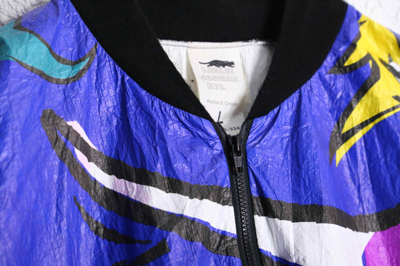 1990s "LESLIE JORDAN INC." all over pattern tyvek jacket