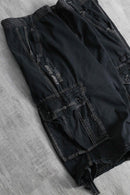 2000s black wide cargo shorts