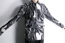 marble pattern long point collar shirt