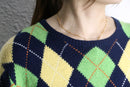 “Polo by Ralph Lauren” argyle check cotton cashmere knit