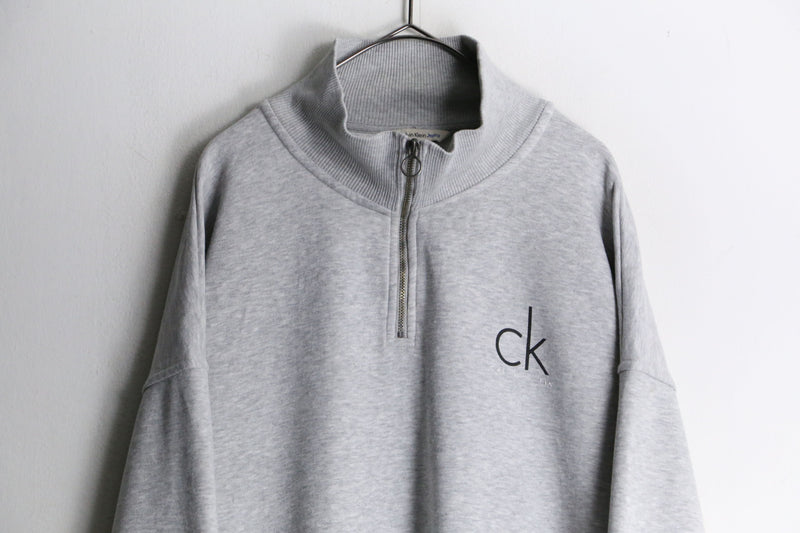 "Calvin Klein Jeans" high neck silhouette half zip sweat