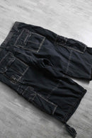 2000s black wide cargo shorts