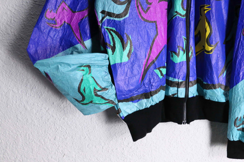 1990s "LESLIE JORDAN INC." all over pattern tyvek jacket