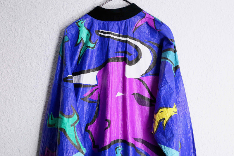 1990s "LESLIE JORDAN INC." all over pattern tyvek jacket